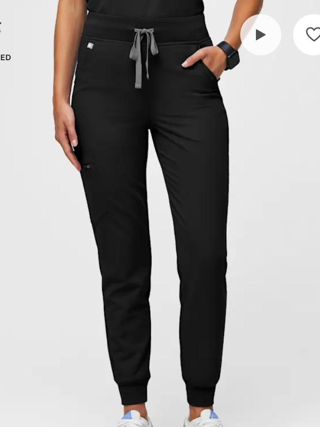 Figs Black High-Waisted Jogger Scrub Pants